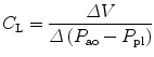 
$$ {C}_{\mathrm{L}}=\frac{\varDelta V}{\varDelta \left({P}_{\mathrm{ao}}-{P}_{\mathrm{pl}}\right)} $$
