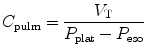 
$$ {C}_{\mathrm{pulm}}=\frac{V_{\mathrm{T}}}{P_{\mathrm{plat}}-{P}_{\mathrm{eso}}} $$
