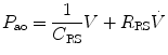 
$$ {P}_{\mathrm{ao}}=\frac{1}{C_{\mathrm{RS}}}V+{R}_{\mathrm{RS}}\dot{V} $$
