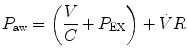 
$$ {P}_{\mathrm{aw}}=\left(\frac{V}{C}+{P}_{\mathrm{EX}}\right)+\dot{V}R $$
