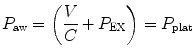 
$$ {P}_{\mathrm{aw}}=\left(\frac{V}{C}+{P}_{\mathrm{EX}}\right)={P}_{\mathrm{plat}} $$
