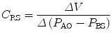 
$$ {C}_{\mathrm{RS}}=\frac{\varDelta V}{\varDelta \left({P}_{\mathrm{AO}}-{P}_{\mathrm{BS}}\right)} $$
