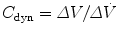 
$$ {C}_{\mathrm{dyn}}=\varDelta V/\varDelta \dot{V} $$
